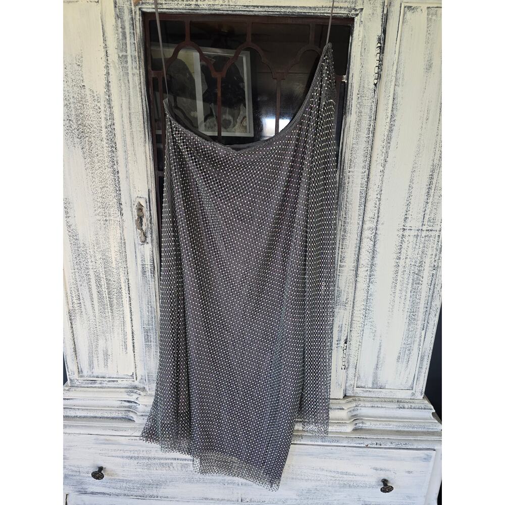 Sunday in Brooklyn One-Shoulder Mesh Shine Mini Dress - New XL - Picture 5 of 5